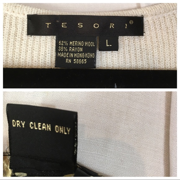 Tesori Merino Wool Rayon Blend Knit Sleeveless Top - Picture 6 of 6